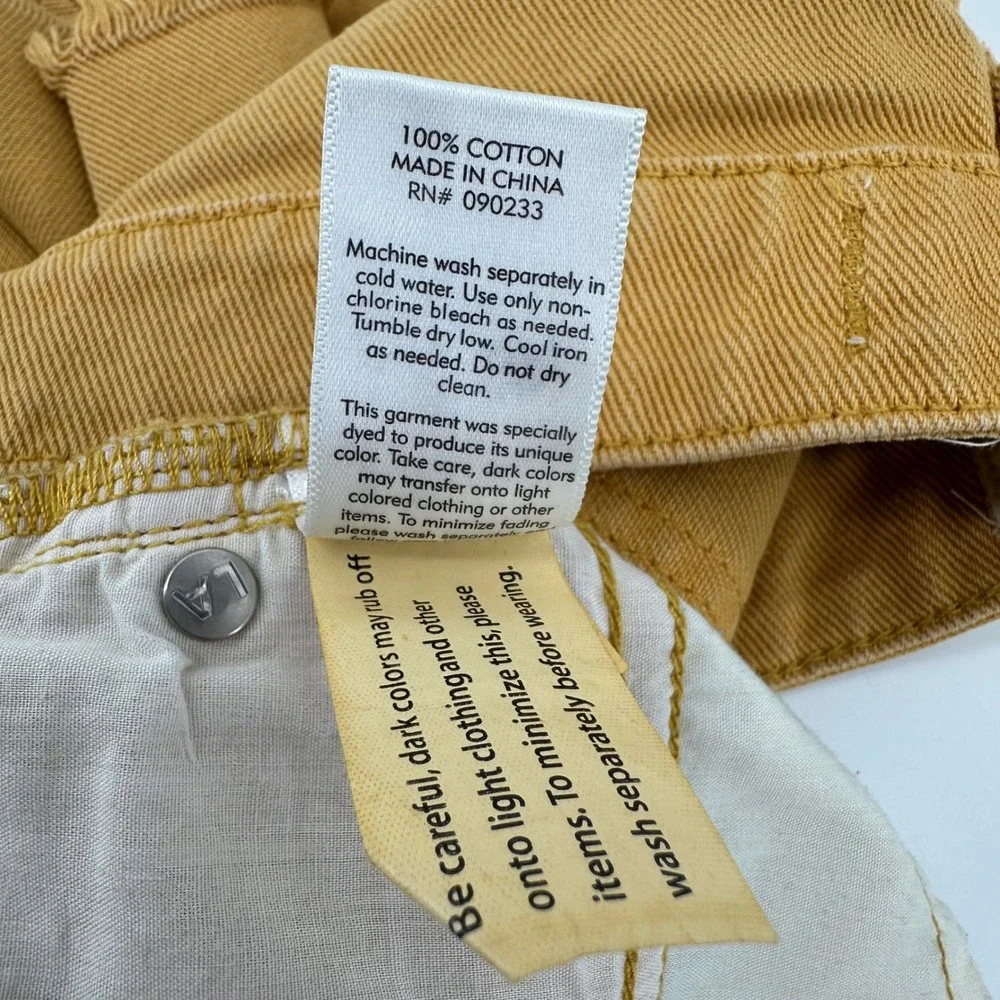 Pacsun‎ Distressed Mini Skirt Frayed Hem Rips Mustard Yellow Size 26